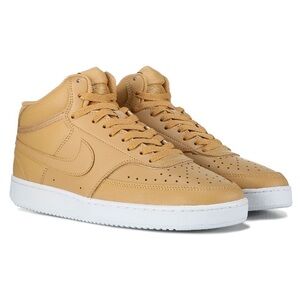 Women’s 9 Nine NEW Nike Court Vision Mid High top Sneaker Gold Tan Wheat Fall